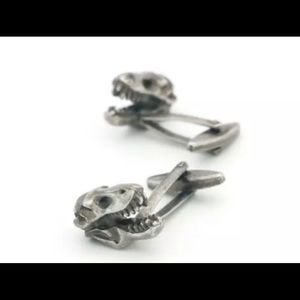 Men's Dinosaur Skull Cufflinks Novelty Animal Head Design Vintage Color Brass